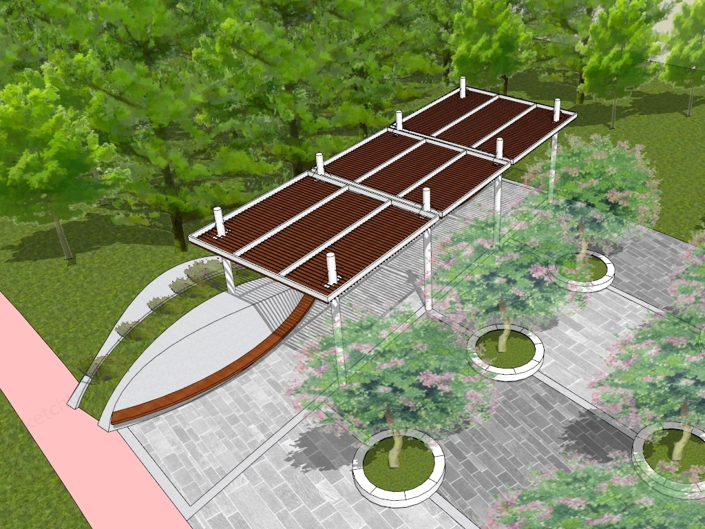Pergola In The Park sketchup model preview - SketchupBox