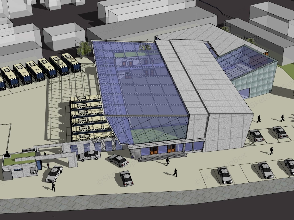 Coach Station Design sketchup model preview - SketchupBox