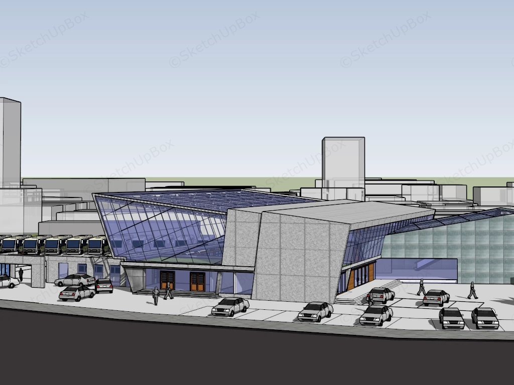 Coach Station Design sketchup model preview - SketchupBox