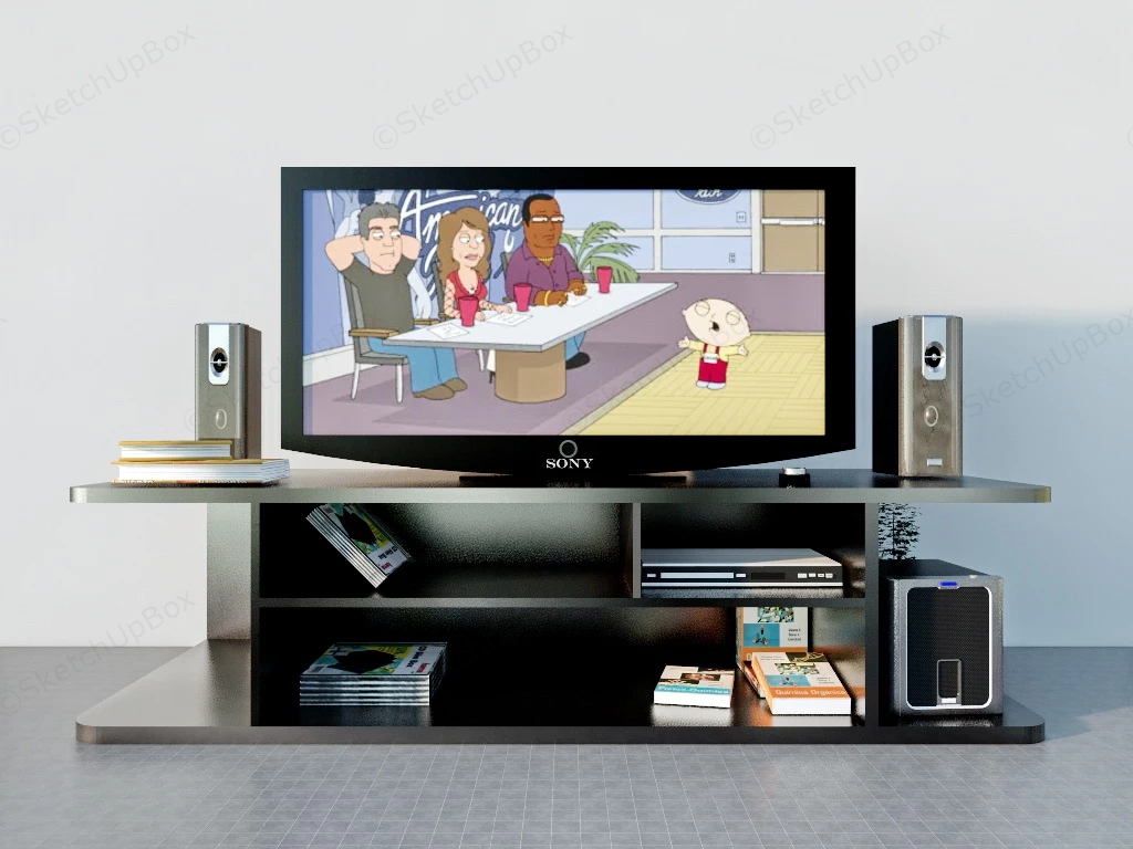 Tv Entertainment Stand sketchup model preview - SketchupBox