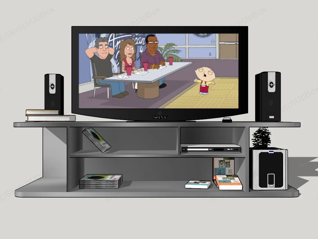 Tv Entertainment Stand sketchup model preview - SketchupBox