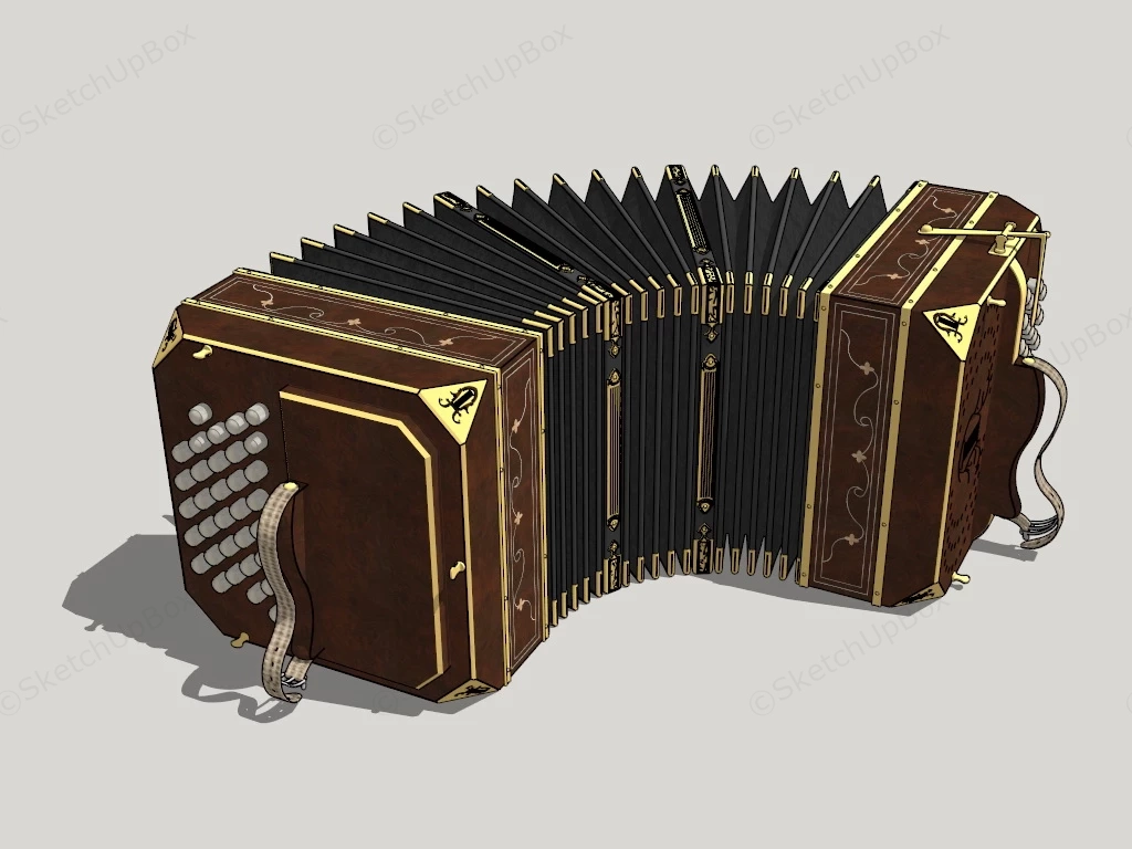 Chromatic Button Accordion sketchup model preview - SketchupBox
