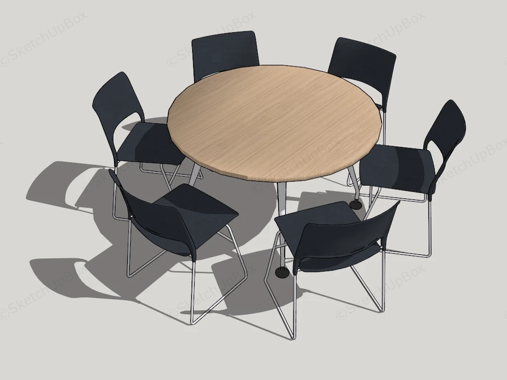 Small Round Meeting Table Set sketchup model preview - SketchupBox