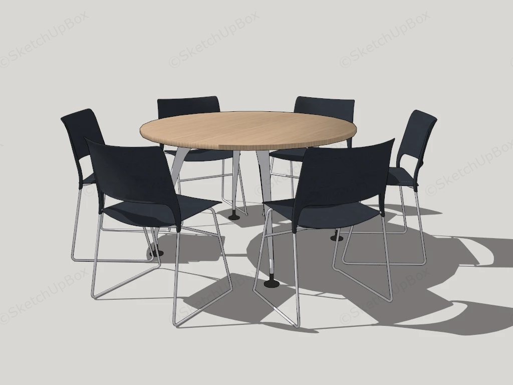 Small Round Meeting Table Set sketchup model preview - SketchupBox