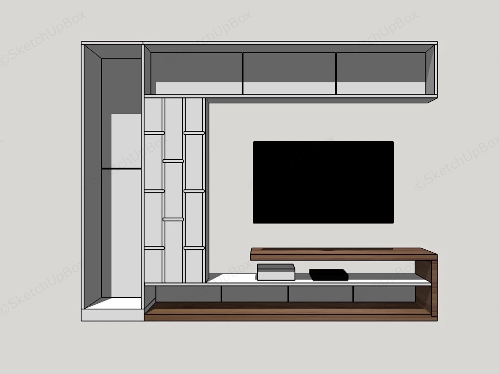 Tv Entertainment Unit sketchup model preview - SketchupBox