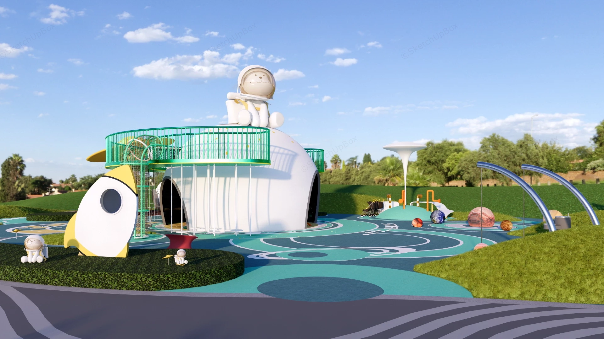 Space Dog Playground sketchup model preview - SketchupBox