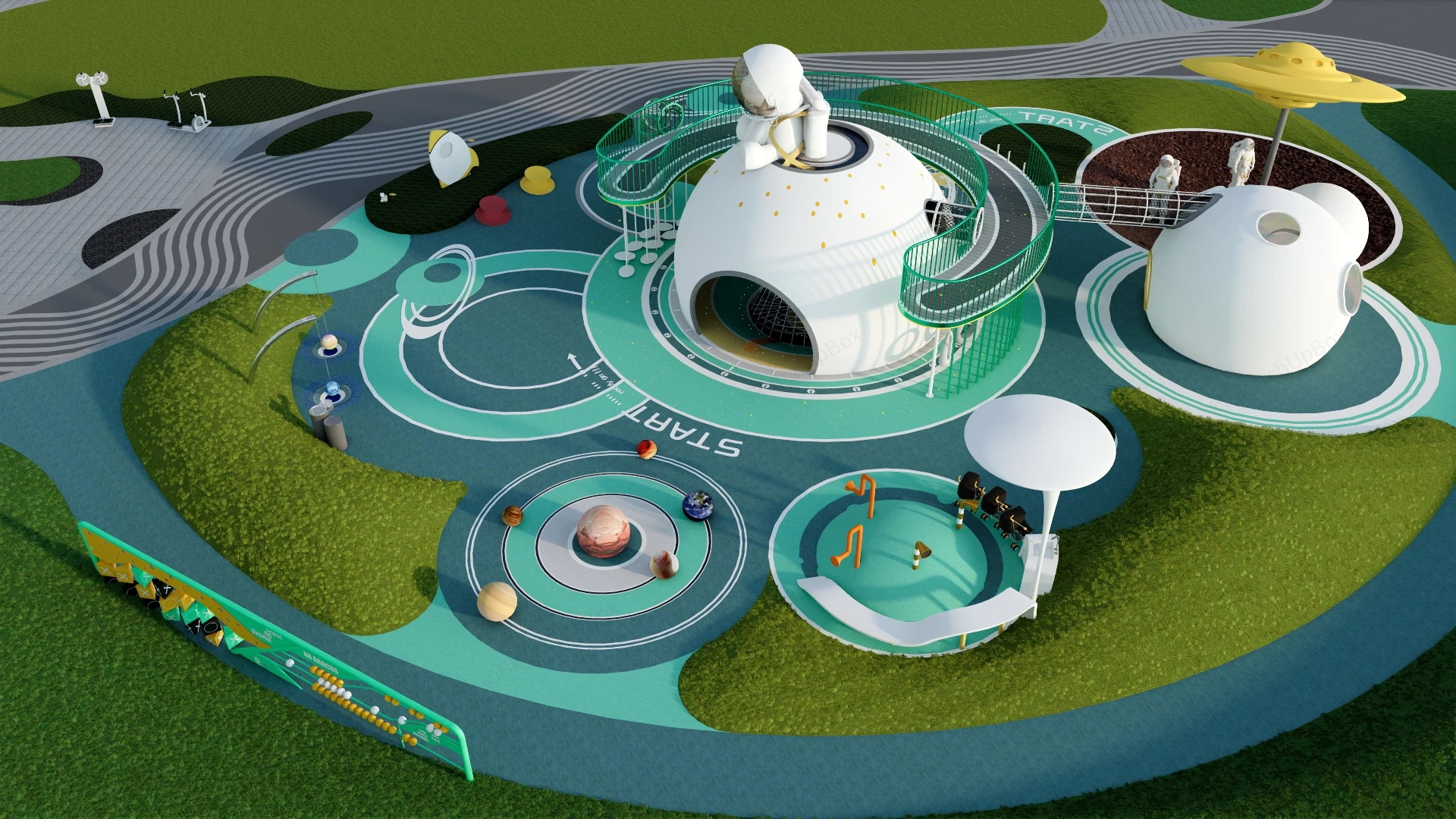 Space Dog Playground sketchup model preview - SketchupBox