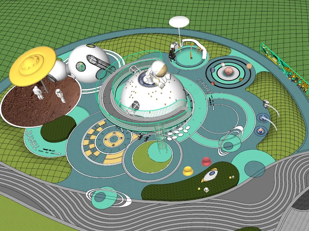 Space Dog Playground sketchup model preview - SketchupBox