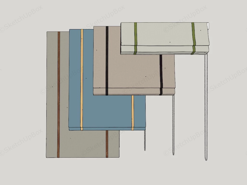 Roman Shades sketchup model preview - SketchupBox