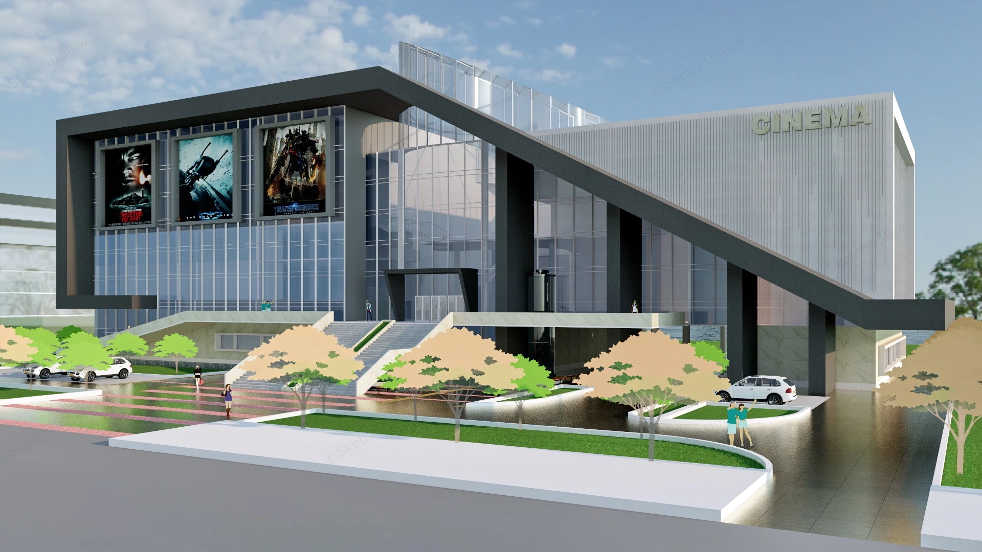 Cinema Movie Theater sketchup model preview - SketchupBox