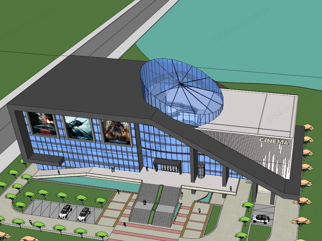 Cinema Movie Theater sketchup model preview - SketchupBox