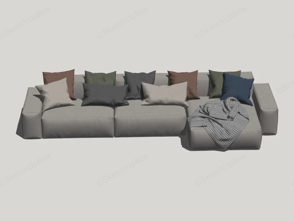 Small Living Room Sectional Sofa sketchup model preview - SketchupBox