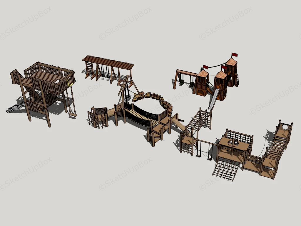 Wooden Playsets sketchup model preview - SketchupBox