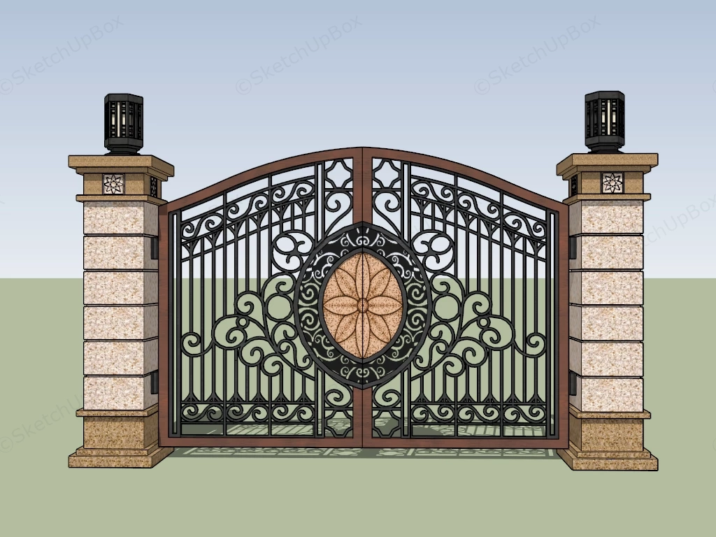 Decorative Metal Gate sketchup model preview - SketchupBox