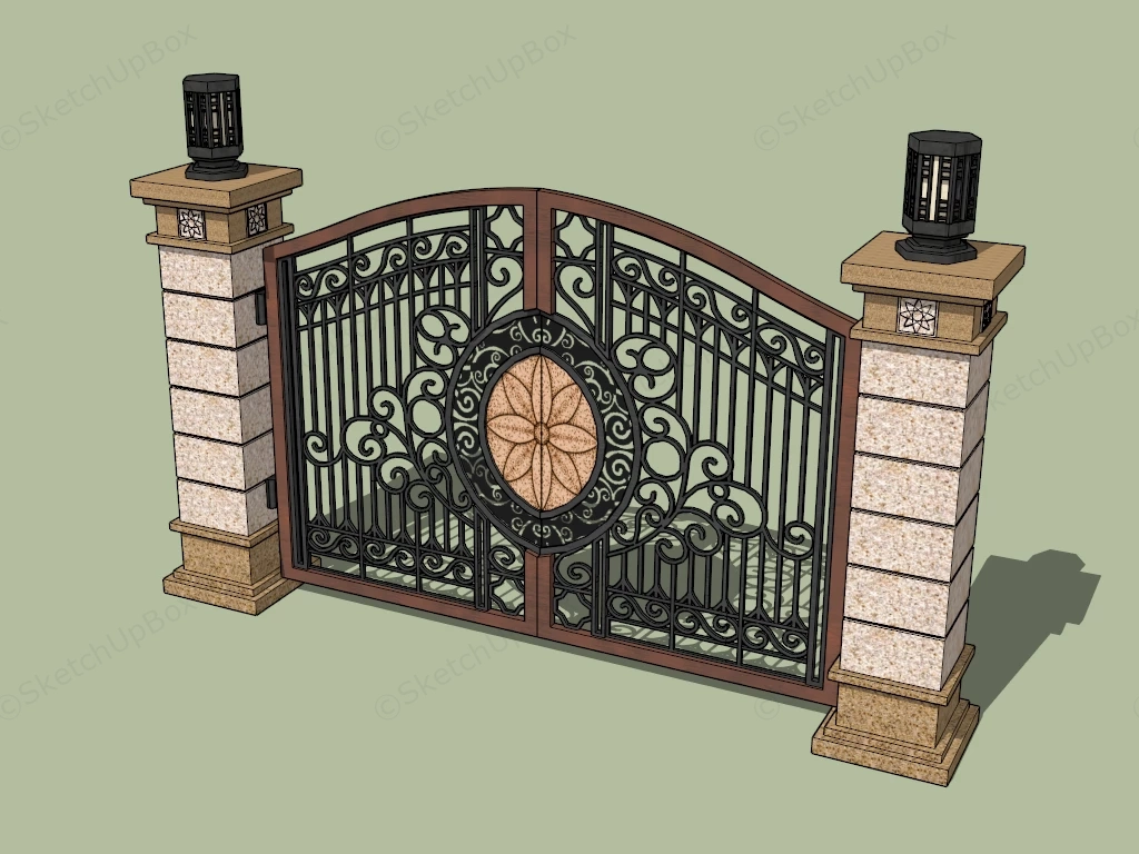 Decorative Metal Gate sketchup model preview - SketchupBox