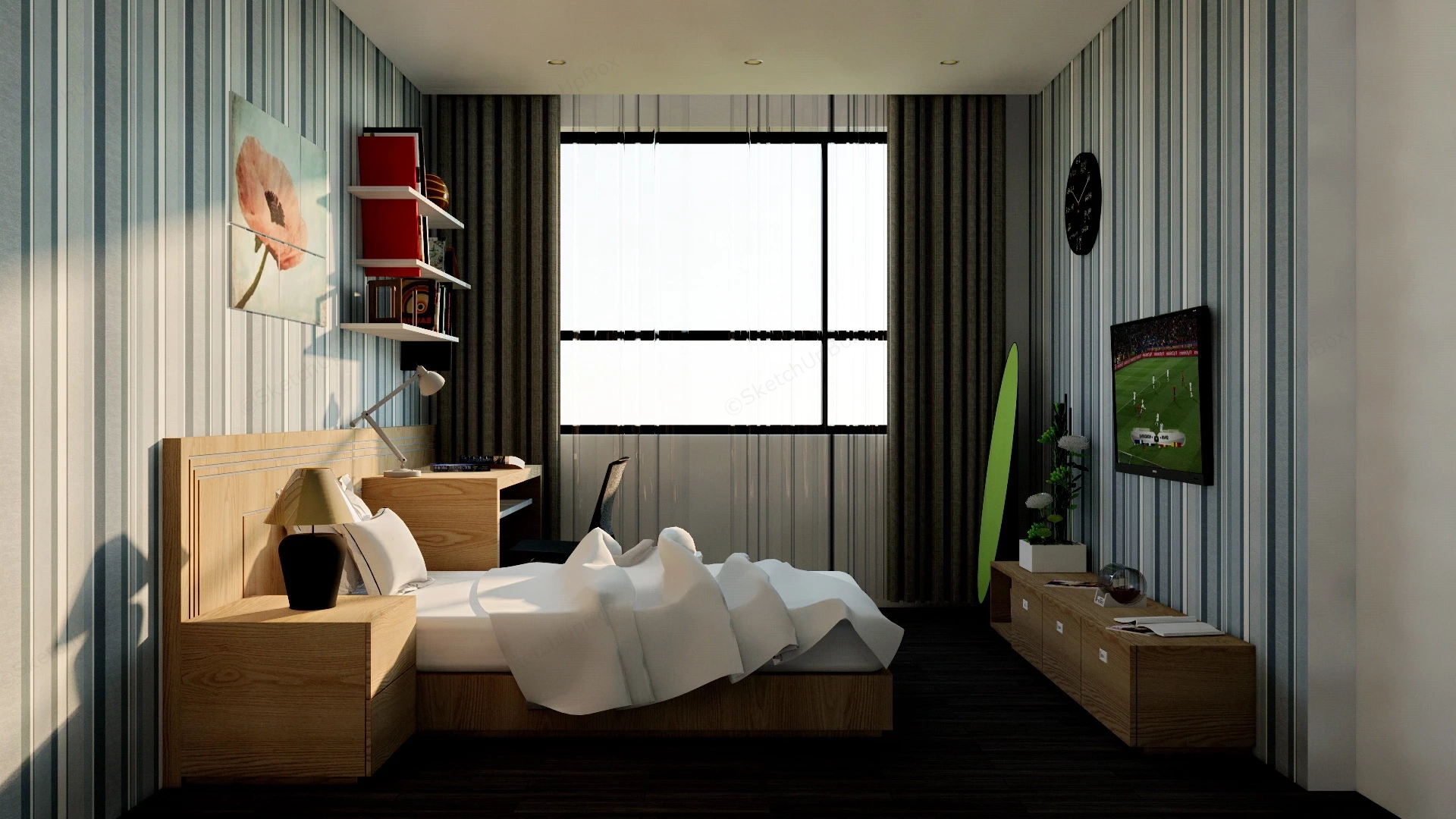 Young Man Bedroom Idea sketchup model preview - SketchupBox