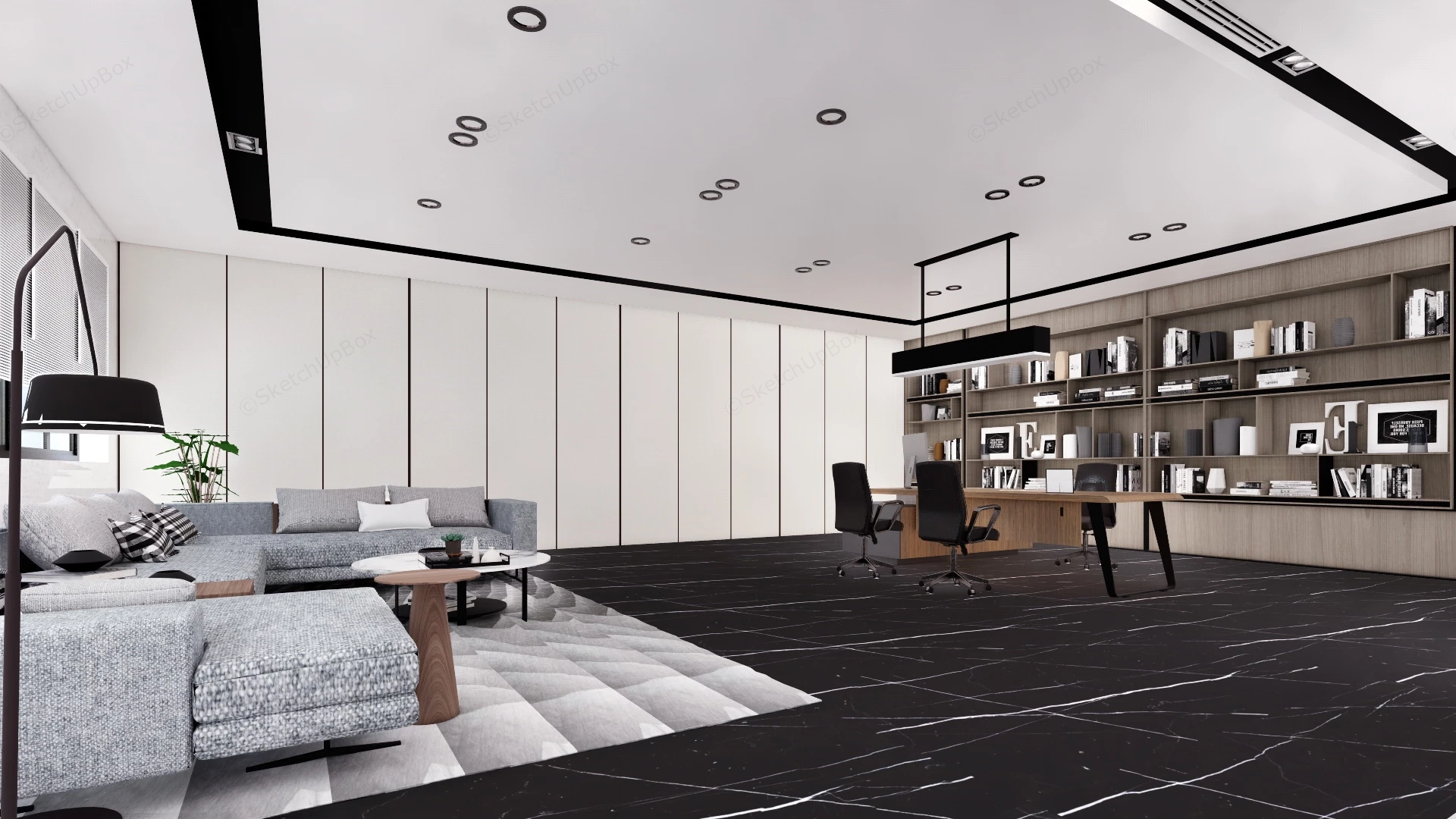 Studio Office Interior Design sketchup model preview - SketchupBox