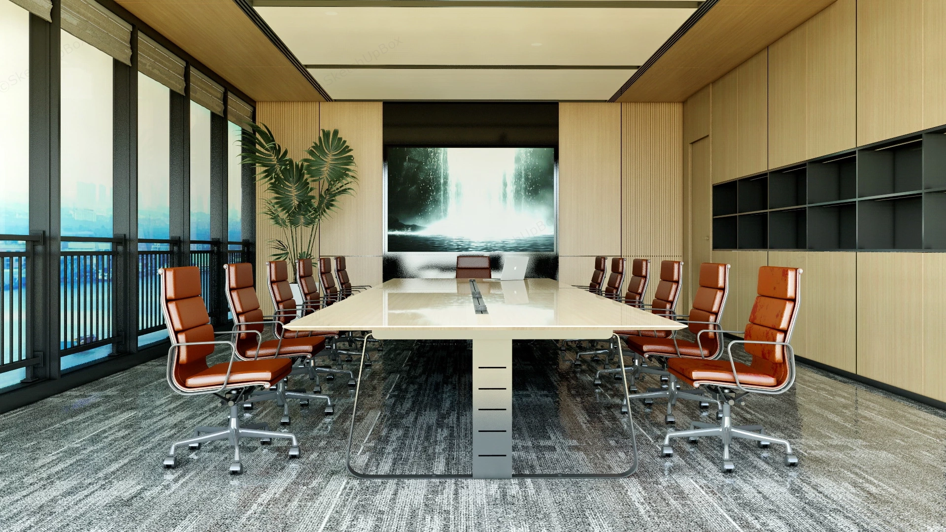 Modern Executive Conference Room sketchup model preview - SketchupBox