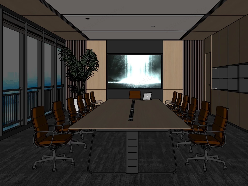 Modern Executive Conference Room sketchup model preview - SketchupBox