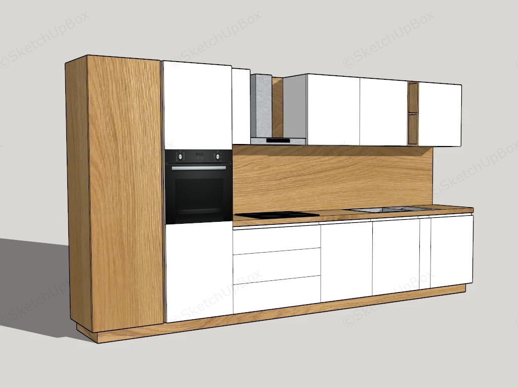 One Wall Kitchen Cabinets sketchup model preview - SketchupBox