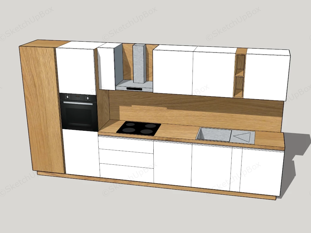 One Wall Kitchen Cabinets sketchup model preview - SketchupBox