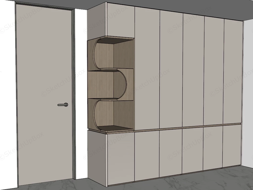 Modern Wardrobe Closet Design sketchup model preview - SketchupBox