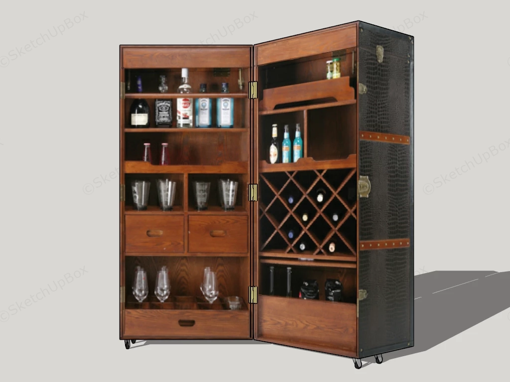Wine Chest Cabinet sketchup model preview - SketchupBox