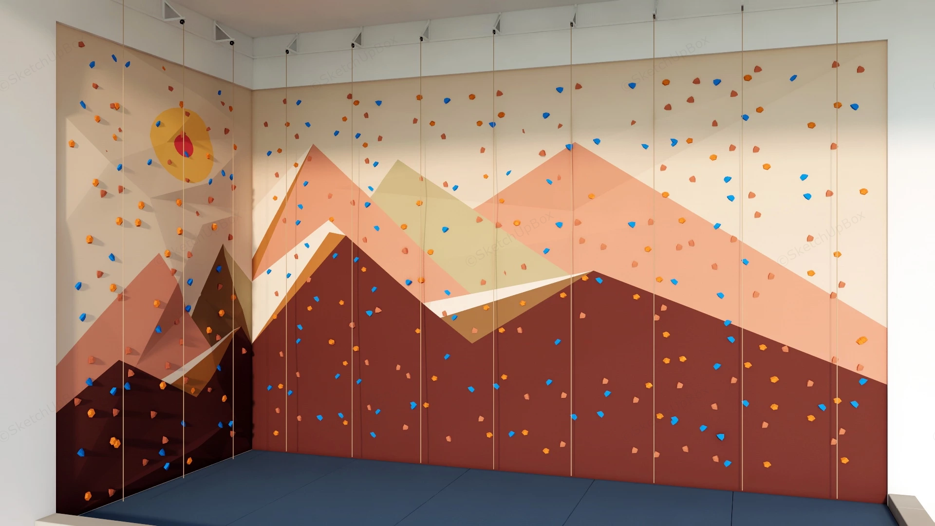 Indoor Climbing Wall sketchup model preview - SketchupBox