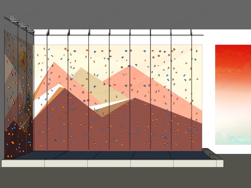 Indoor Climbing Wall sketchup model preview - SketchupBox