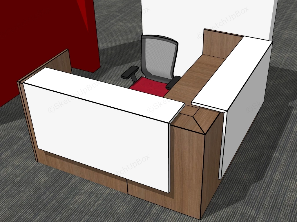 Office Reception Desk sketchup model preview - SketchupBox
