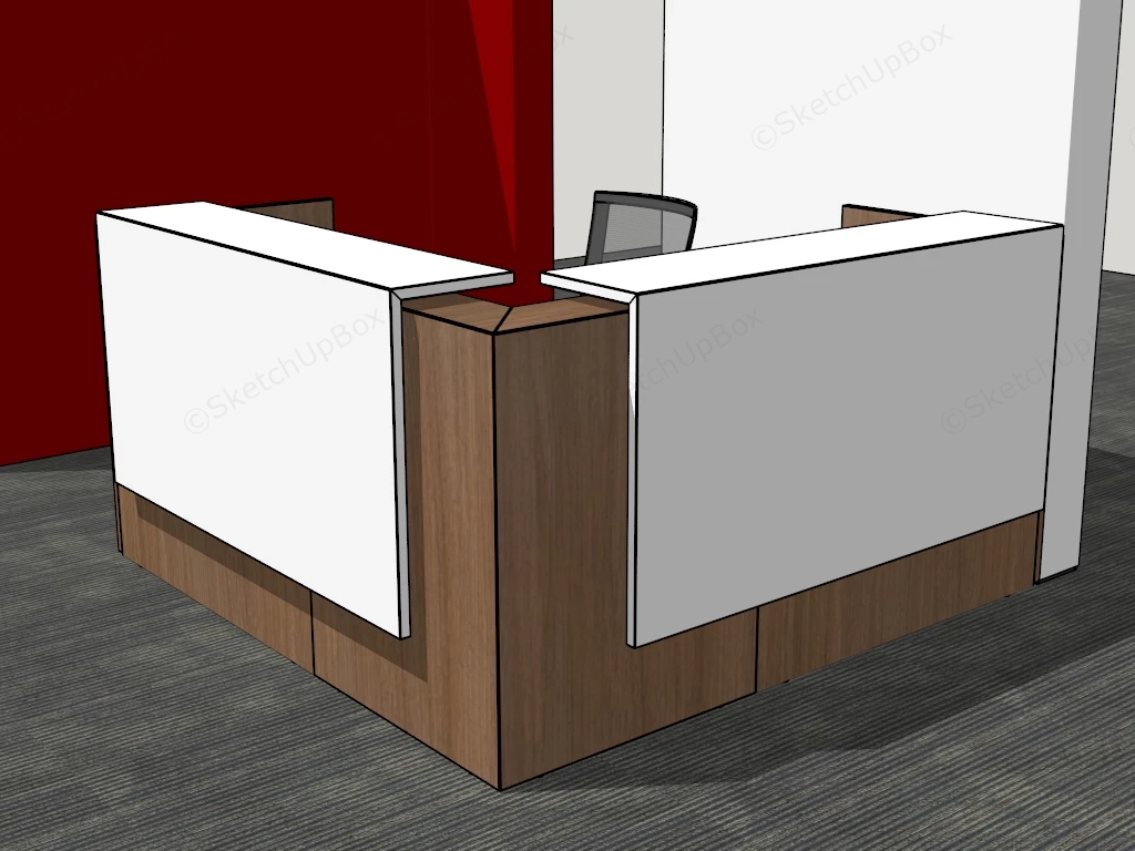 Office Reception Desk sketchup model preview - SketchupBox