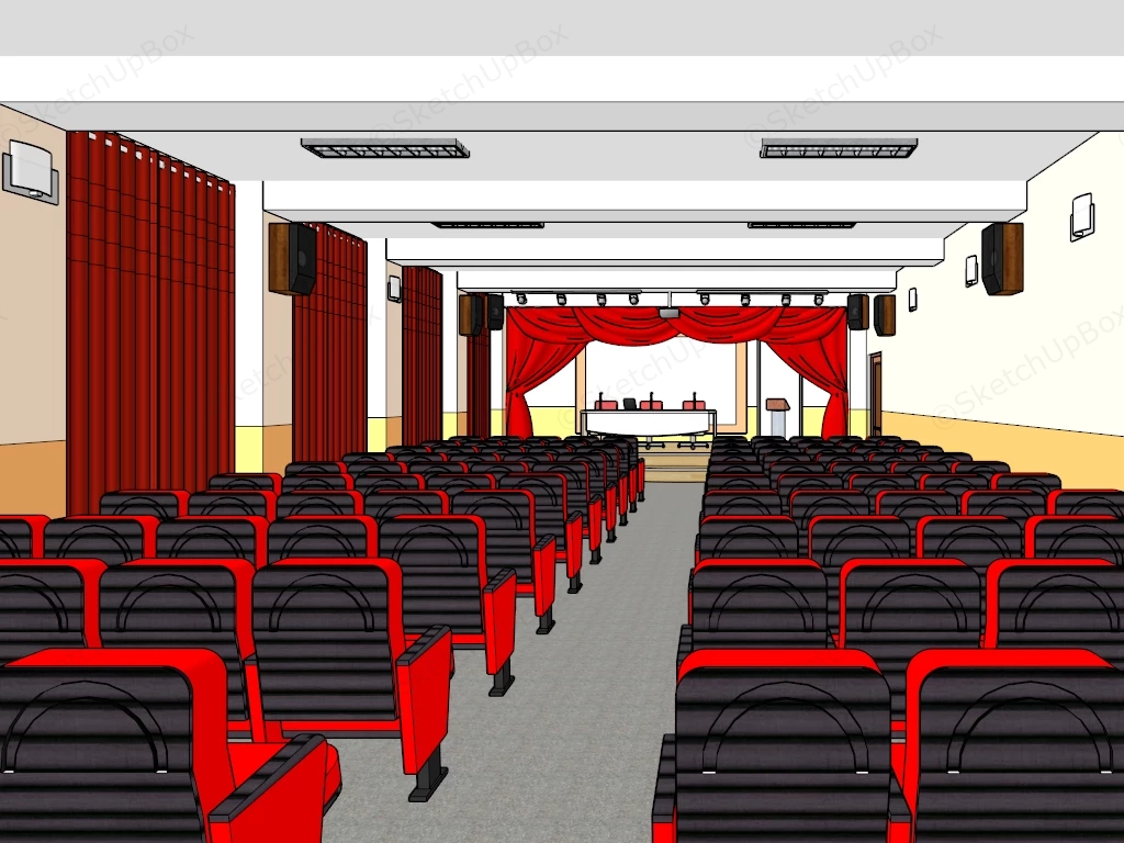 Lecture Hall Design sketchup model preview - SketchupBox