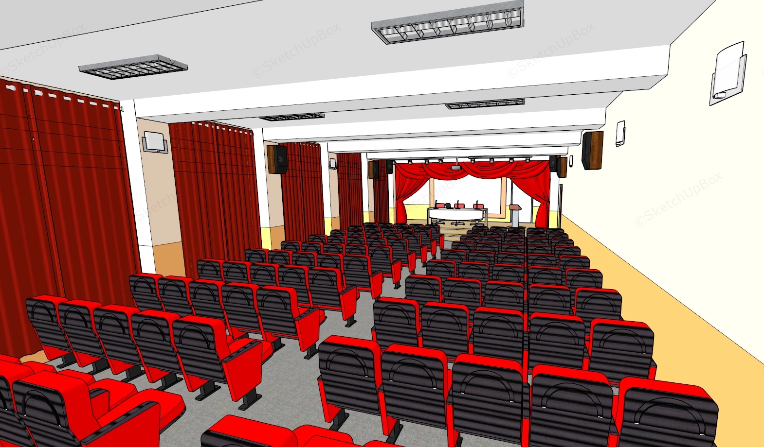 Lecture Hall Design sketchup model preview - SketchupBox