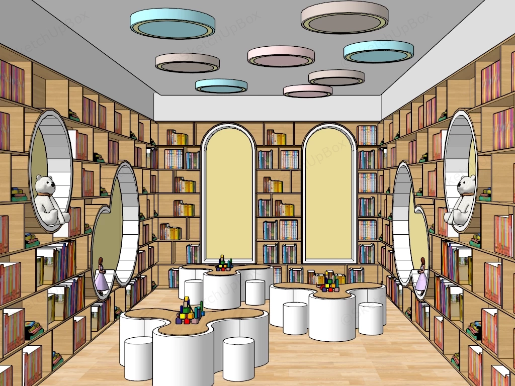 Kindergarten Reading Room & Activity Room sketchup model preview - SketchupBox