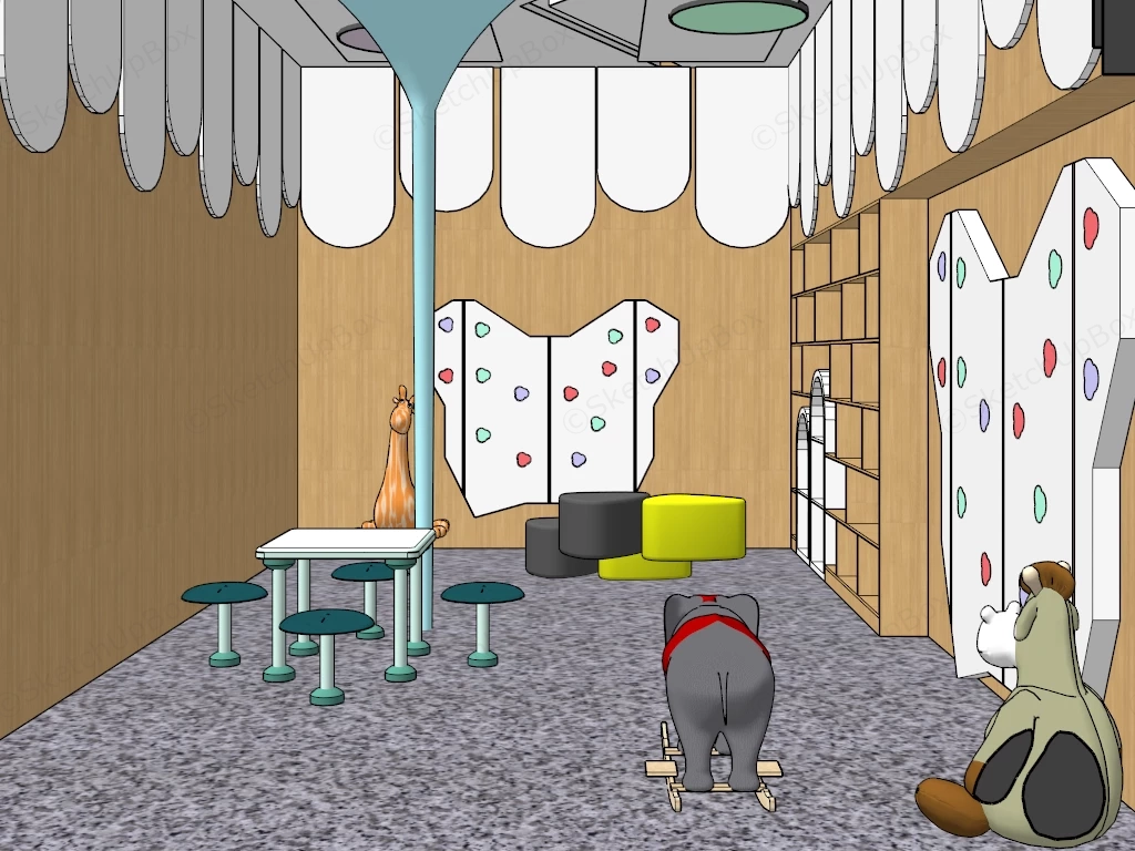 Kindergarten Reading Room & Activity Room sketchup model preview - SketchupBox