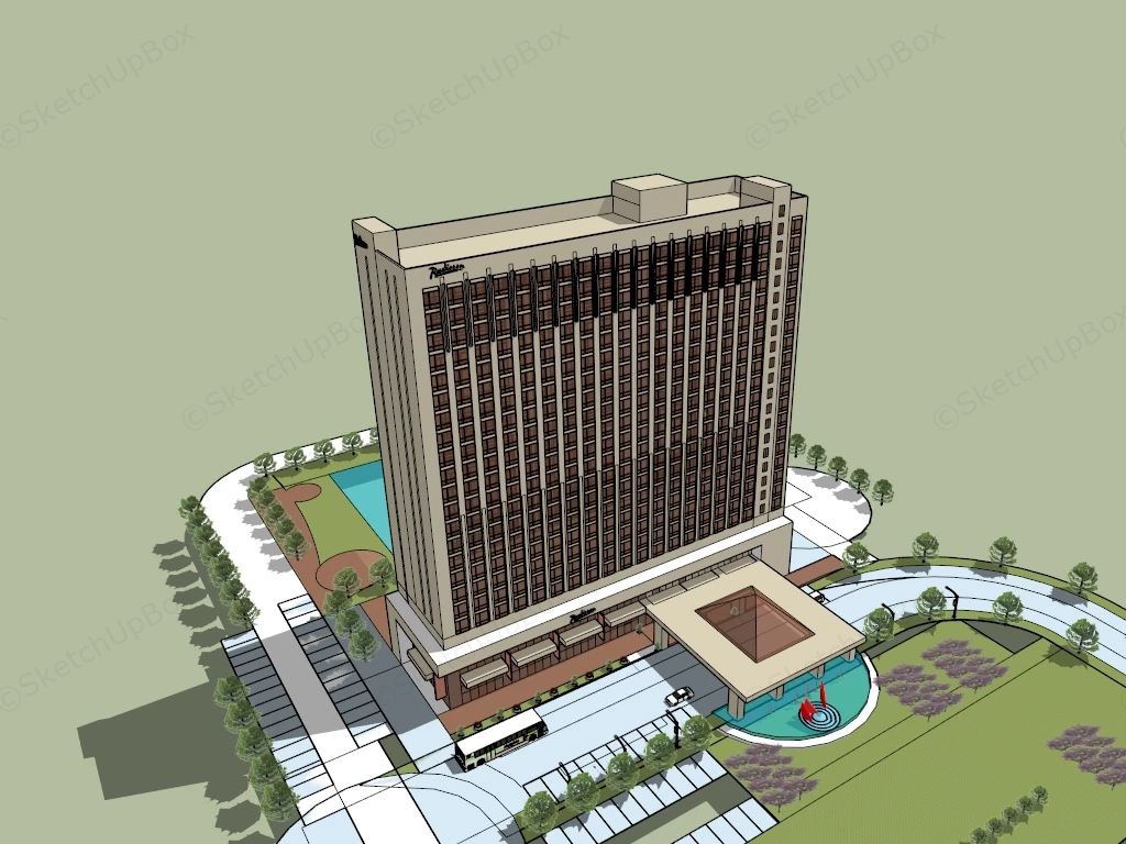 Radisson Hotel sketchup model preview - SketchupBox