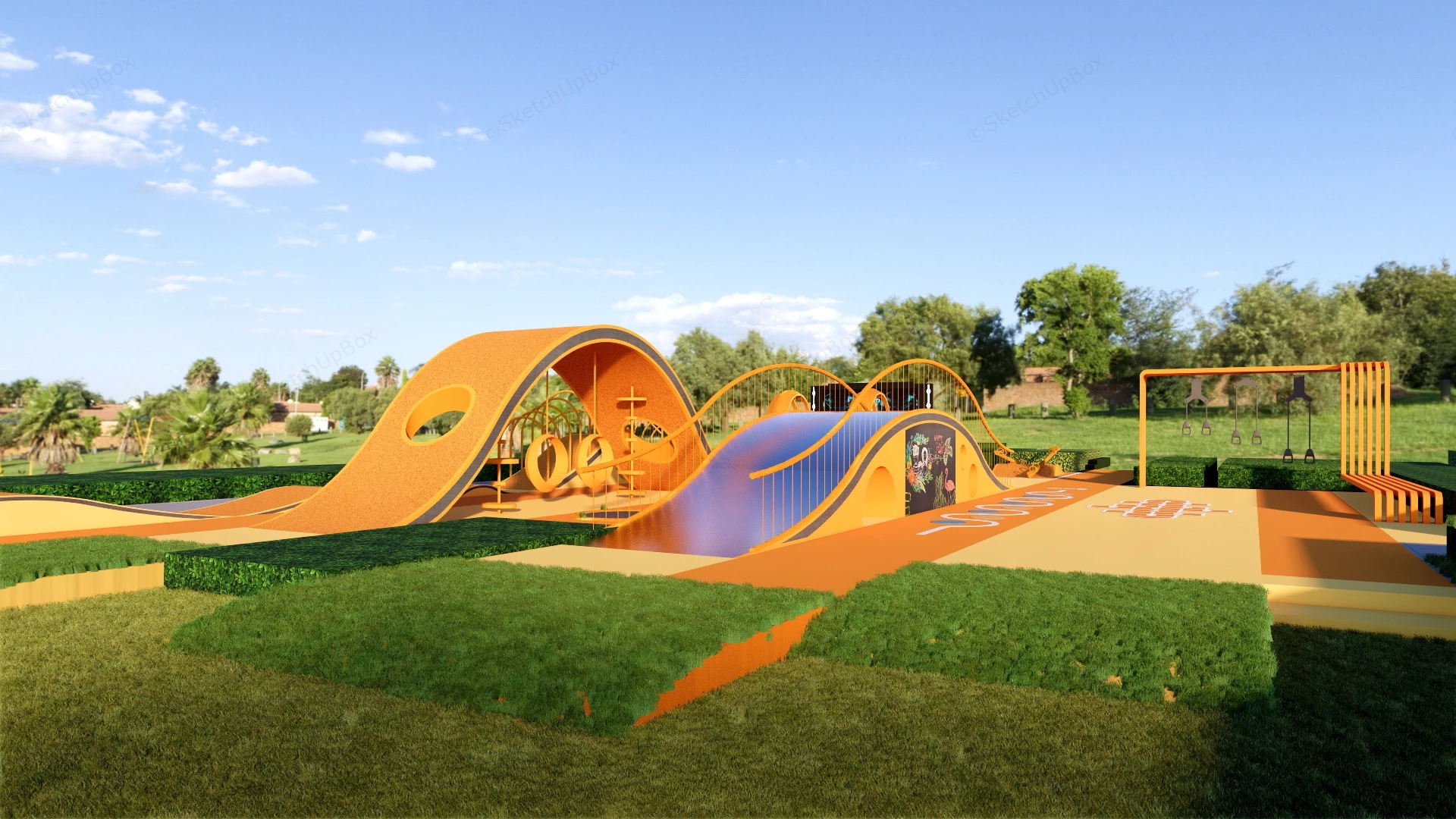 Sports Playground Design sketchup model preview - SketchupBox