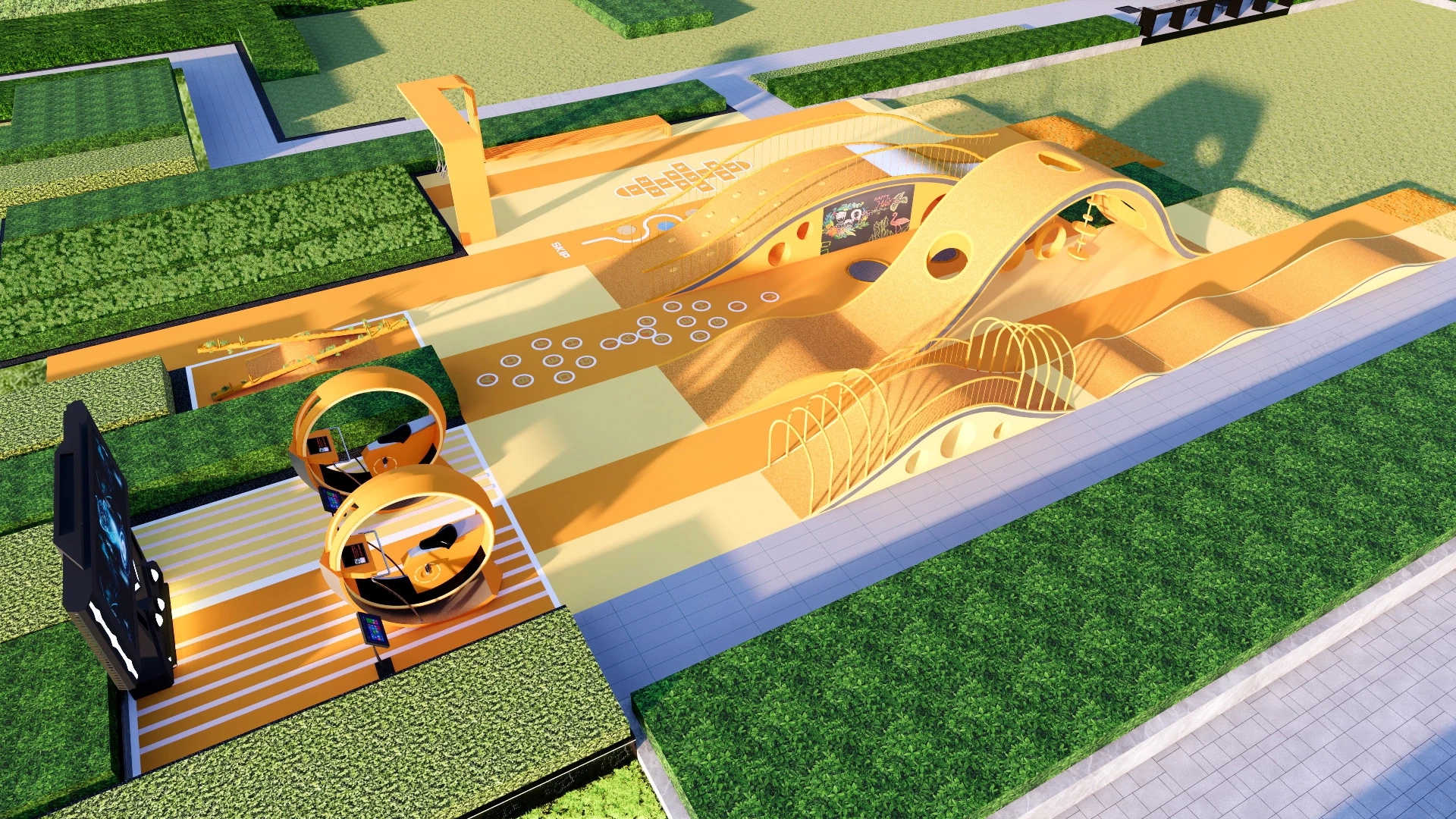 Sports Playground Design sketchup model preview - SketchupBox