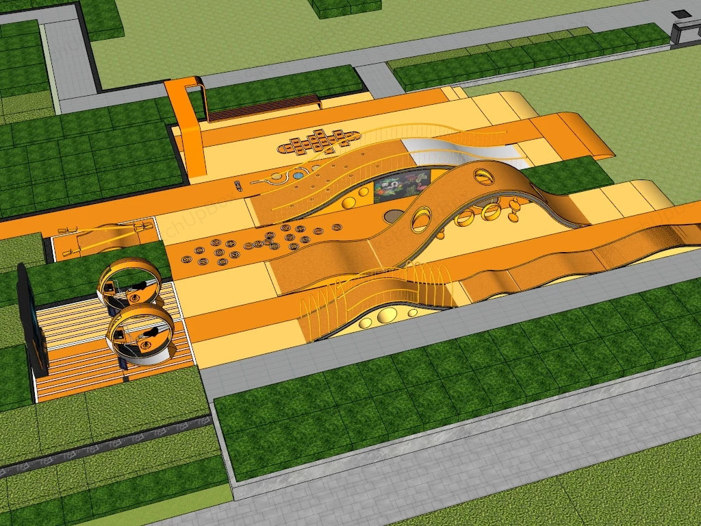 Sports Playground Design sketchup model preview - SketchupBox