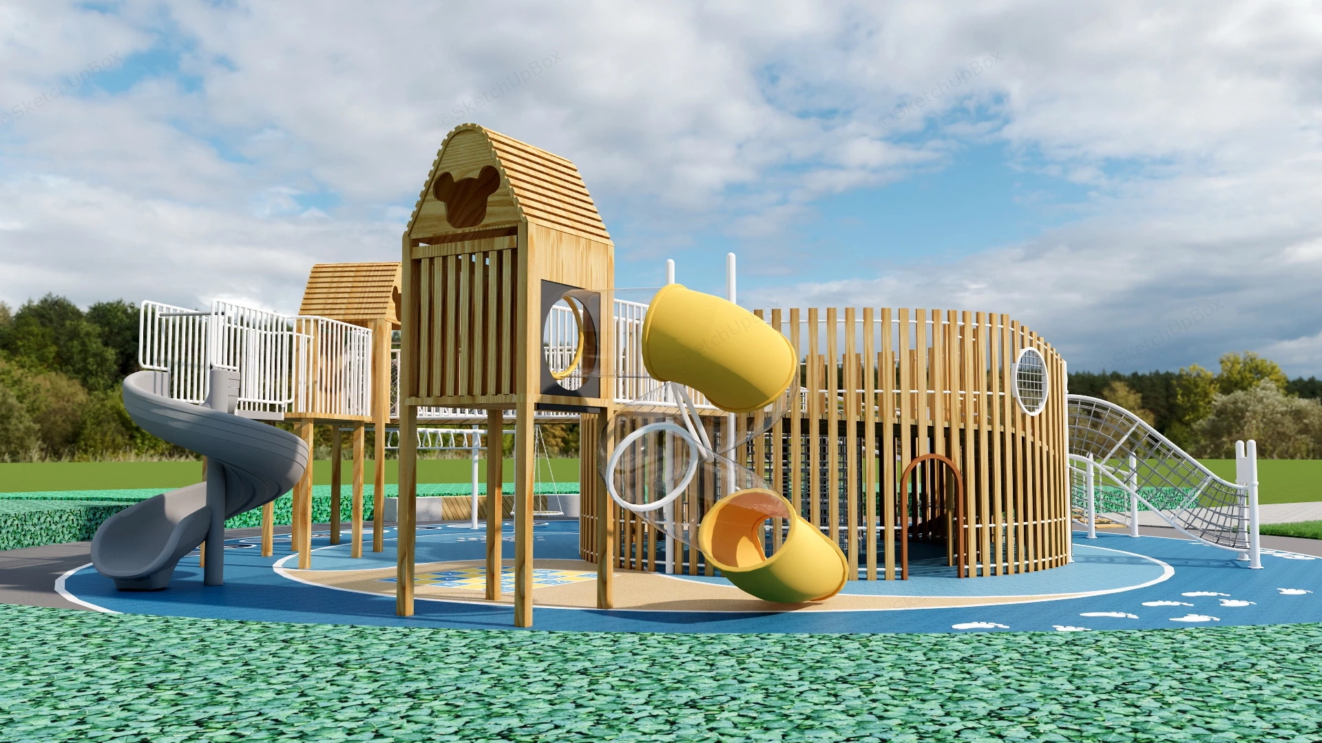 Round Elementary School Playground sketchup model preview - SketchupBox