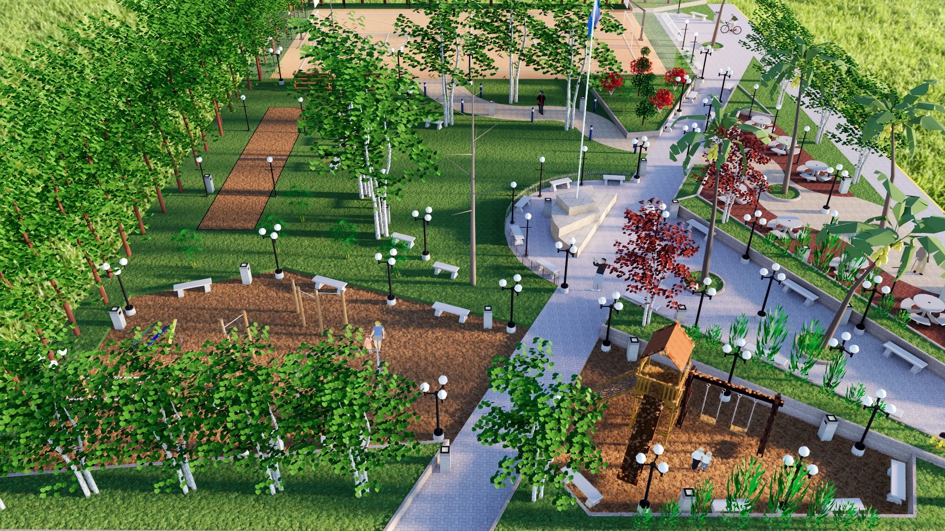 Community Playground Design sketchup model preview - SketchupBox