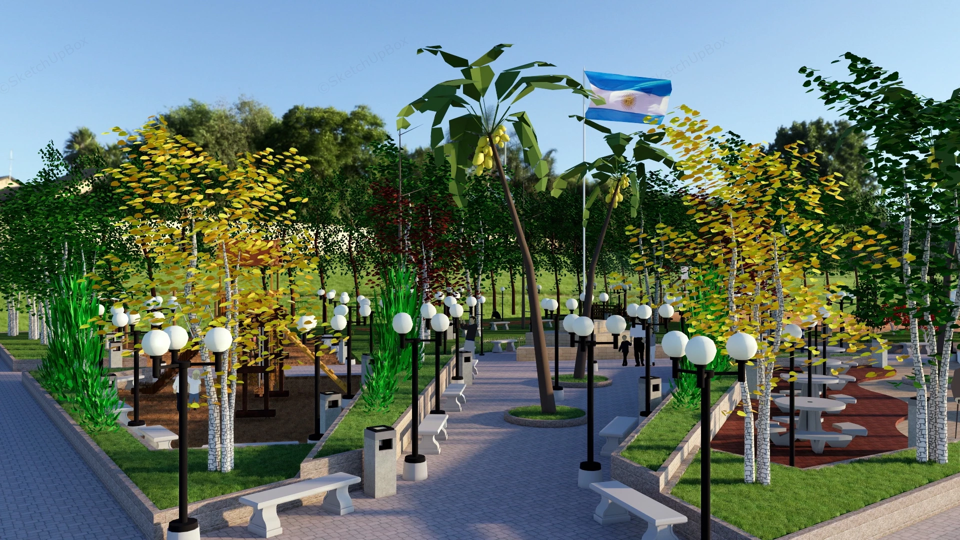 Community Playground Design sketchup model preview - SketchupBox