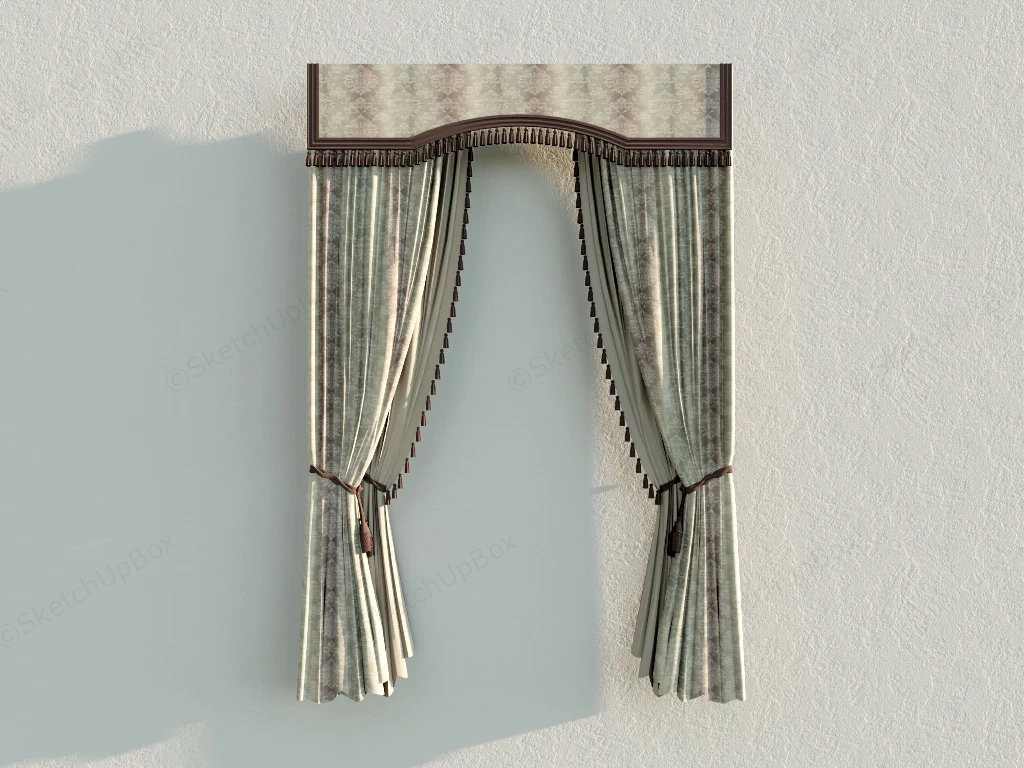 Bedroom Curtains sketchup model preview - SketchupBox