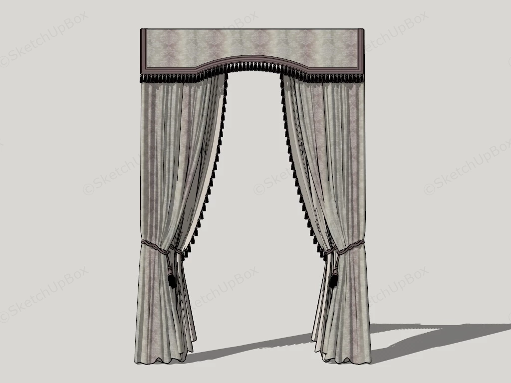 Bedroom Curtains sketchup model preview - SketchupBox