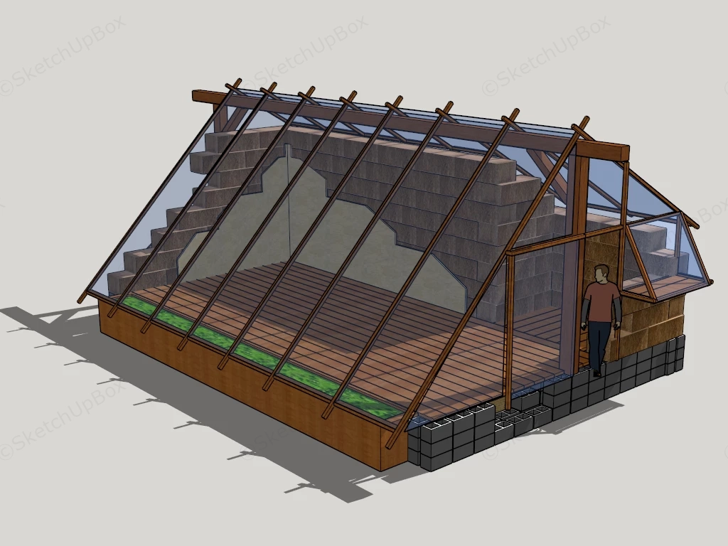 Backyard Greenhouse sketchup model preview - SketchupBox