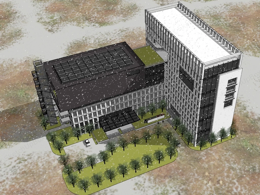 Corporate Headquarter Building sketchup model preview - SketchupBox