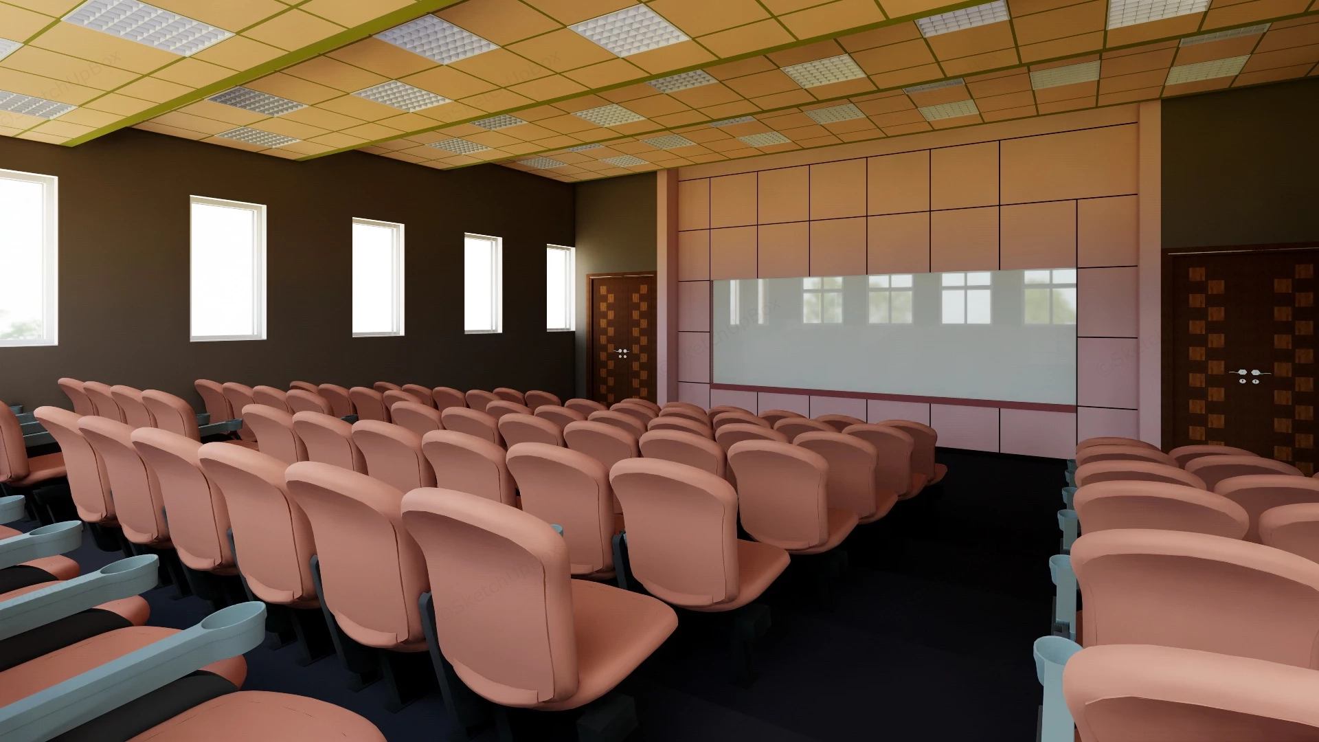Movie Theater Interior sketchup model preview - SketchupBox