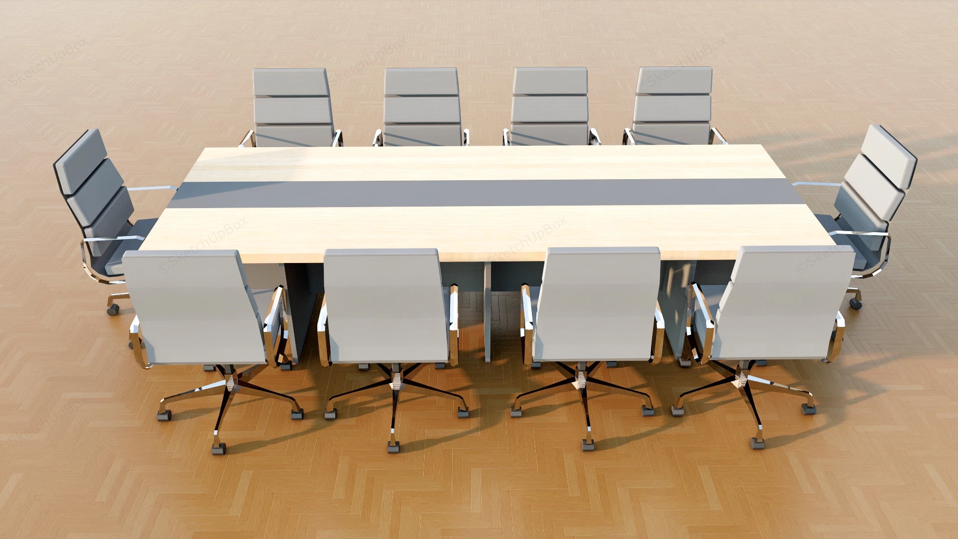 Conference Table And Chairs Set sketchup model preview - SketchupBox