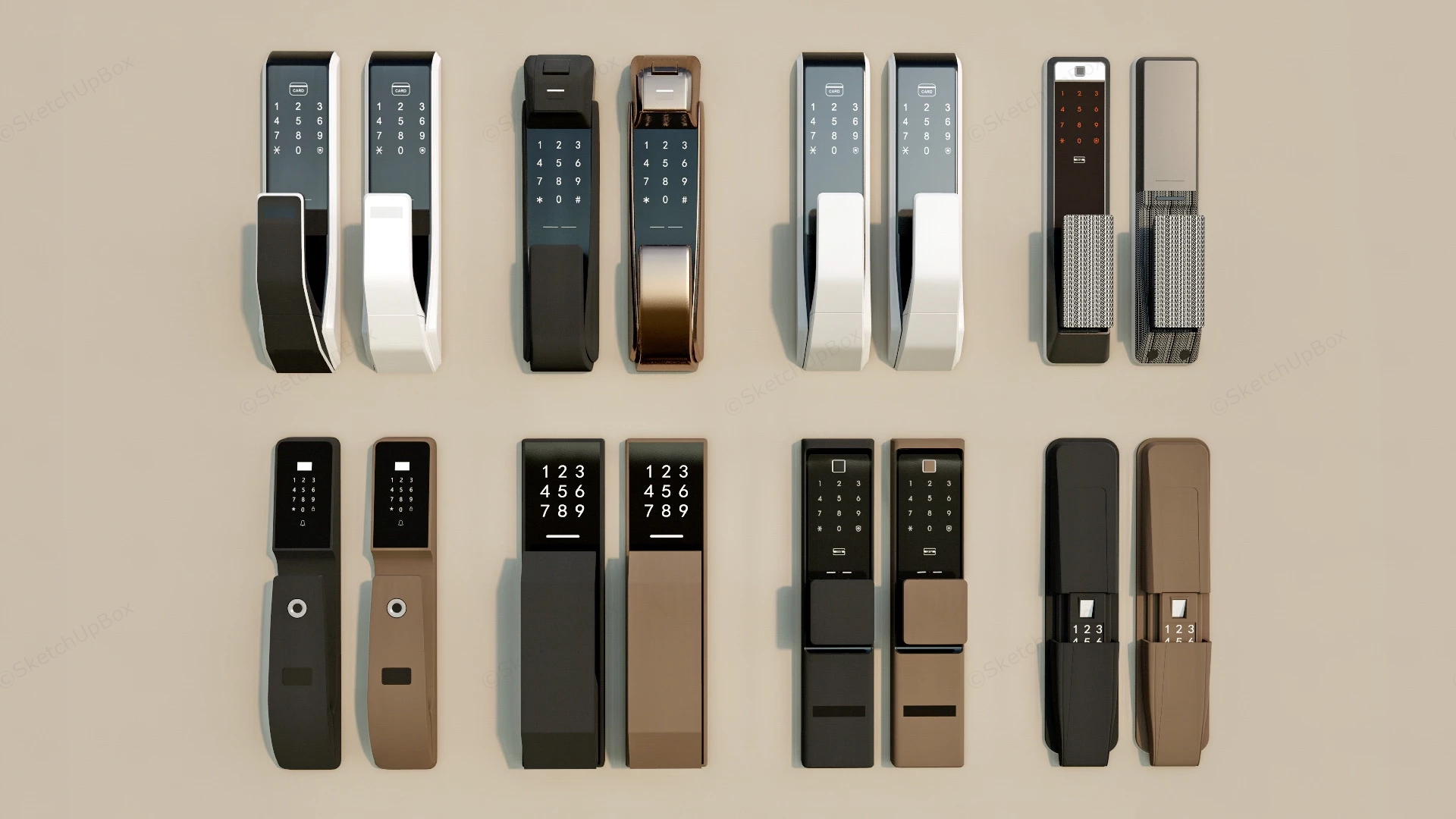 Electronic Security Door Locks sketchup model preview - SketchupBox