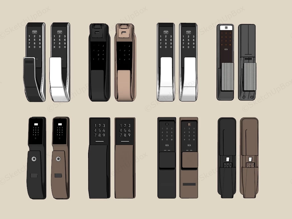 Electronic Security Door Locks sketchup model preview - SketchupBox